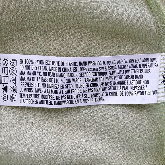 Anthropologie English Factory Mock Neck Ruffle Top Womens Size XS Green Smocked - Picture 15 of 15